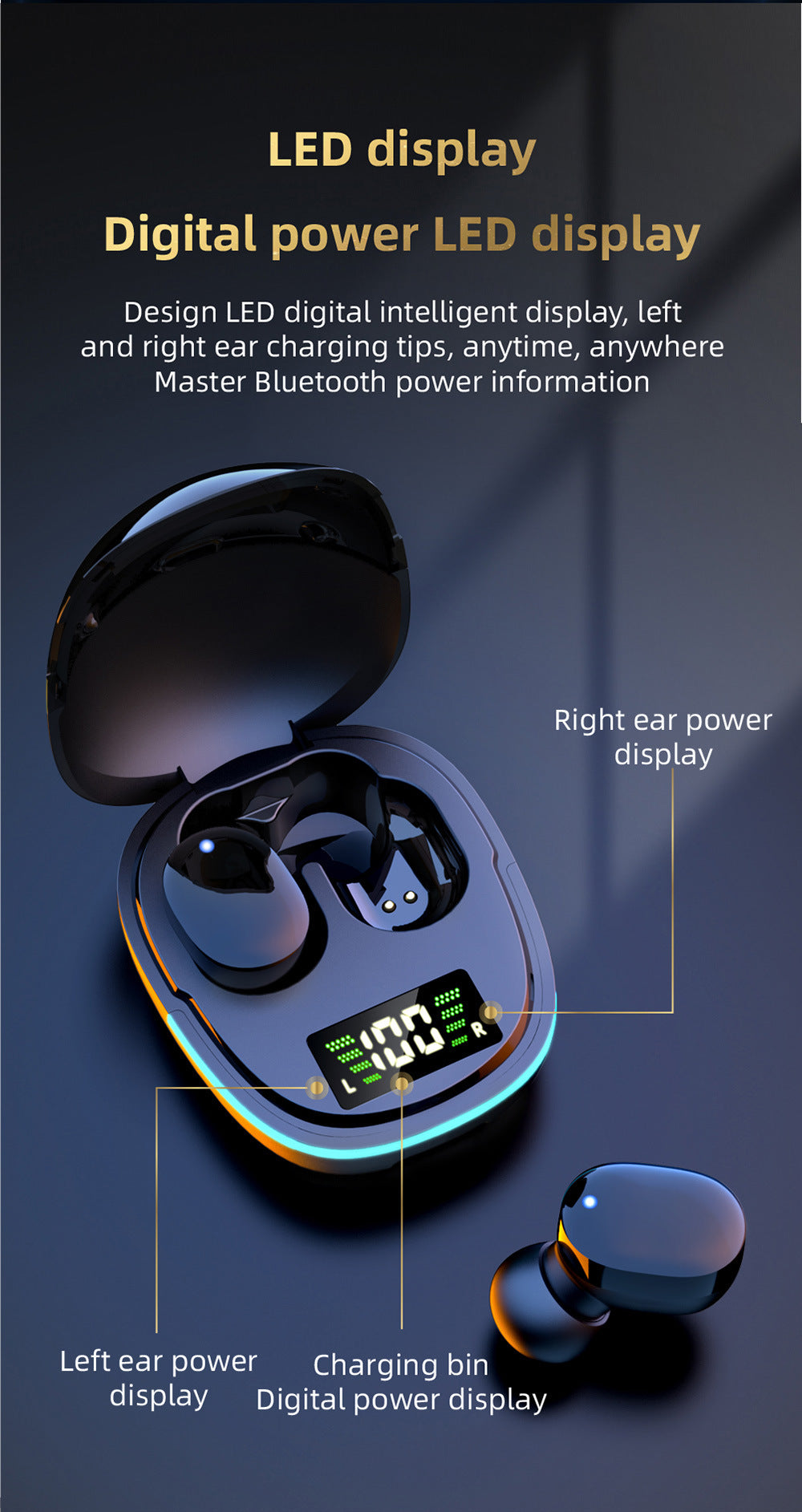 Bluetooth 5.1 Wireless Earbuds – Stereo In-Ear Headphones with Charging Case