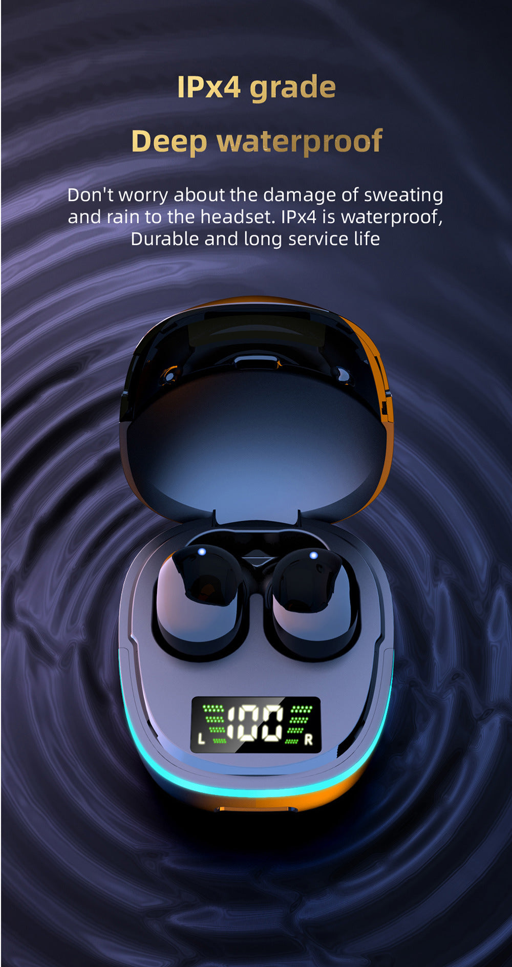 Bluetooth 5.1 Wireless Earbuds – Stereo In-Ear Headphones with Charging Case