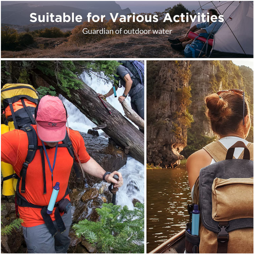 Portable Water Filter Straw – Personal Survival Filter for Hiking, Camping & Travel