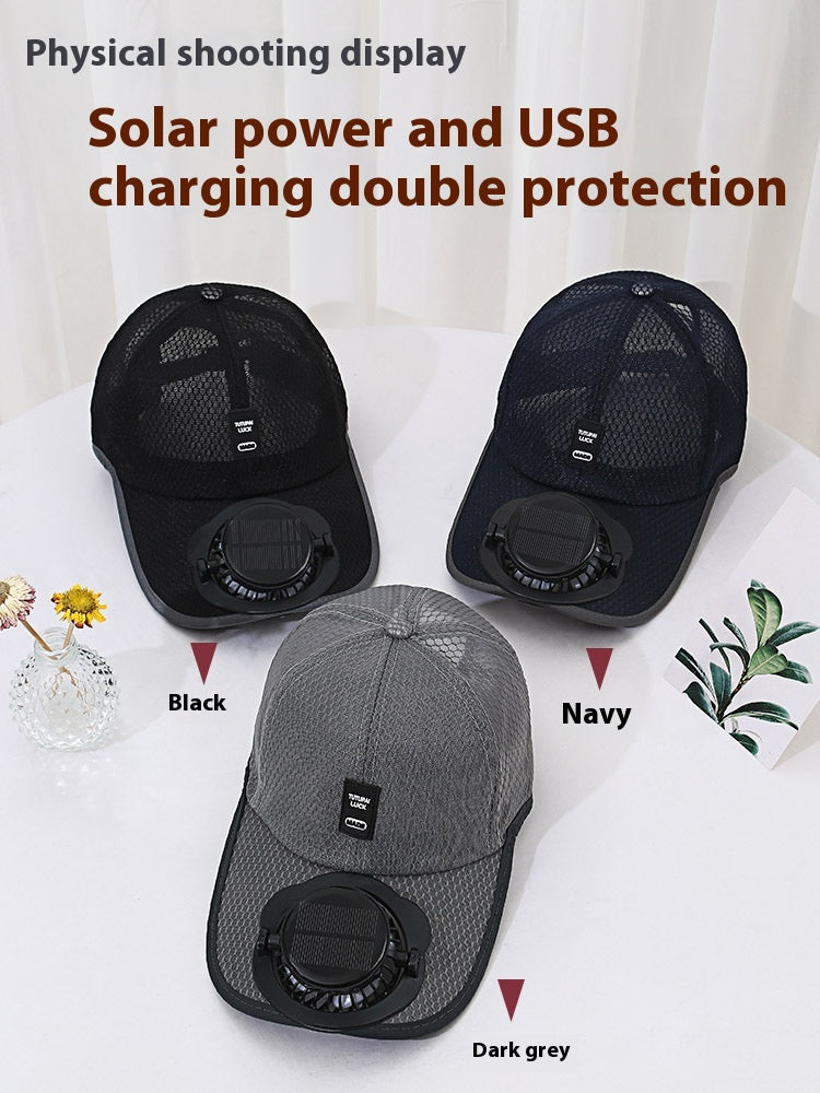 Solar Fan Hat – Breathable UV Protection Cap for Outdoor Activities