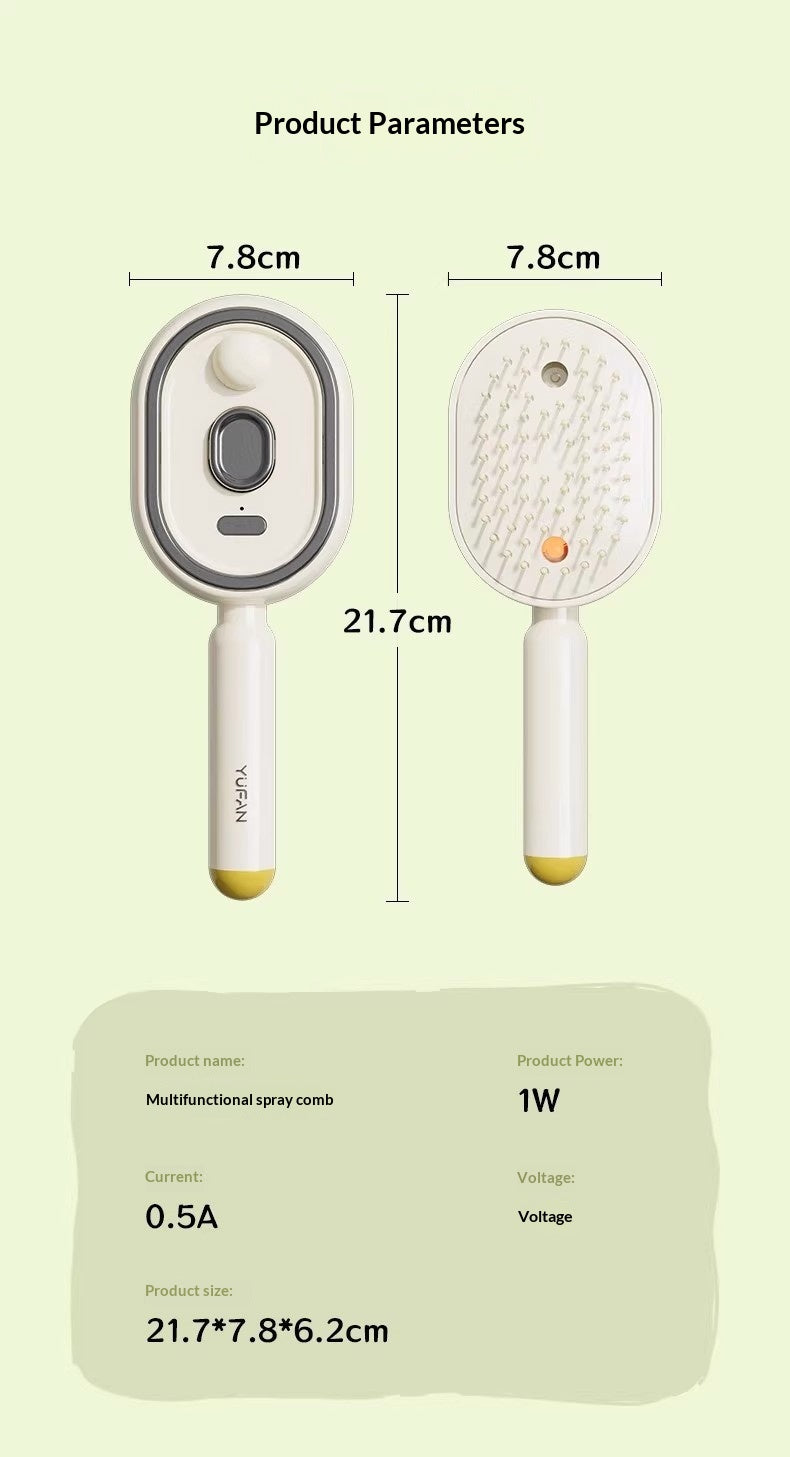 Electric Mist Massage Hair Brush – Anti-Static Hair Brush with Atomized Spray