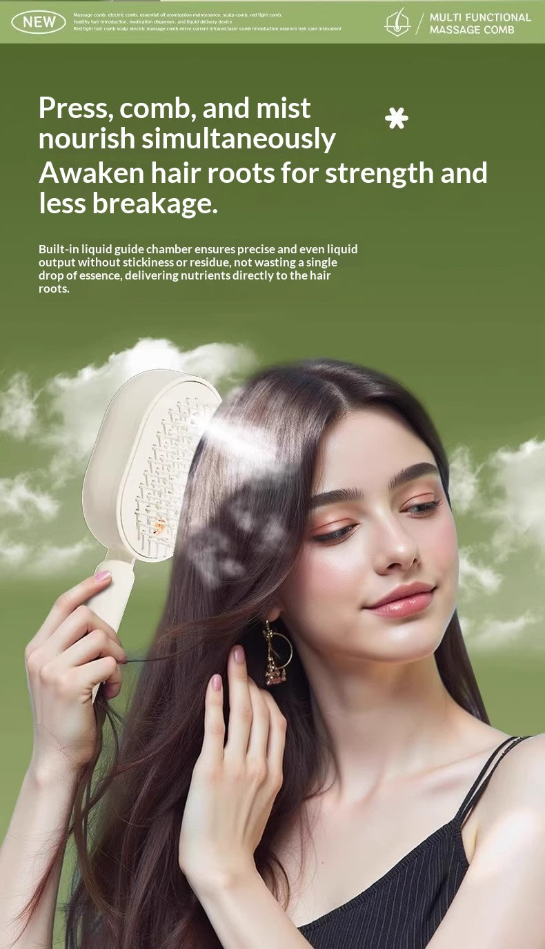 Electric Mist Massage Hair Brush – Anti-Static Hair Brush with Atomized Spray