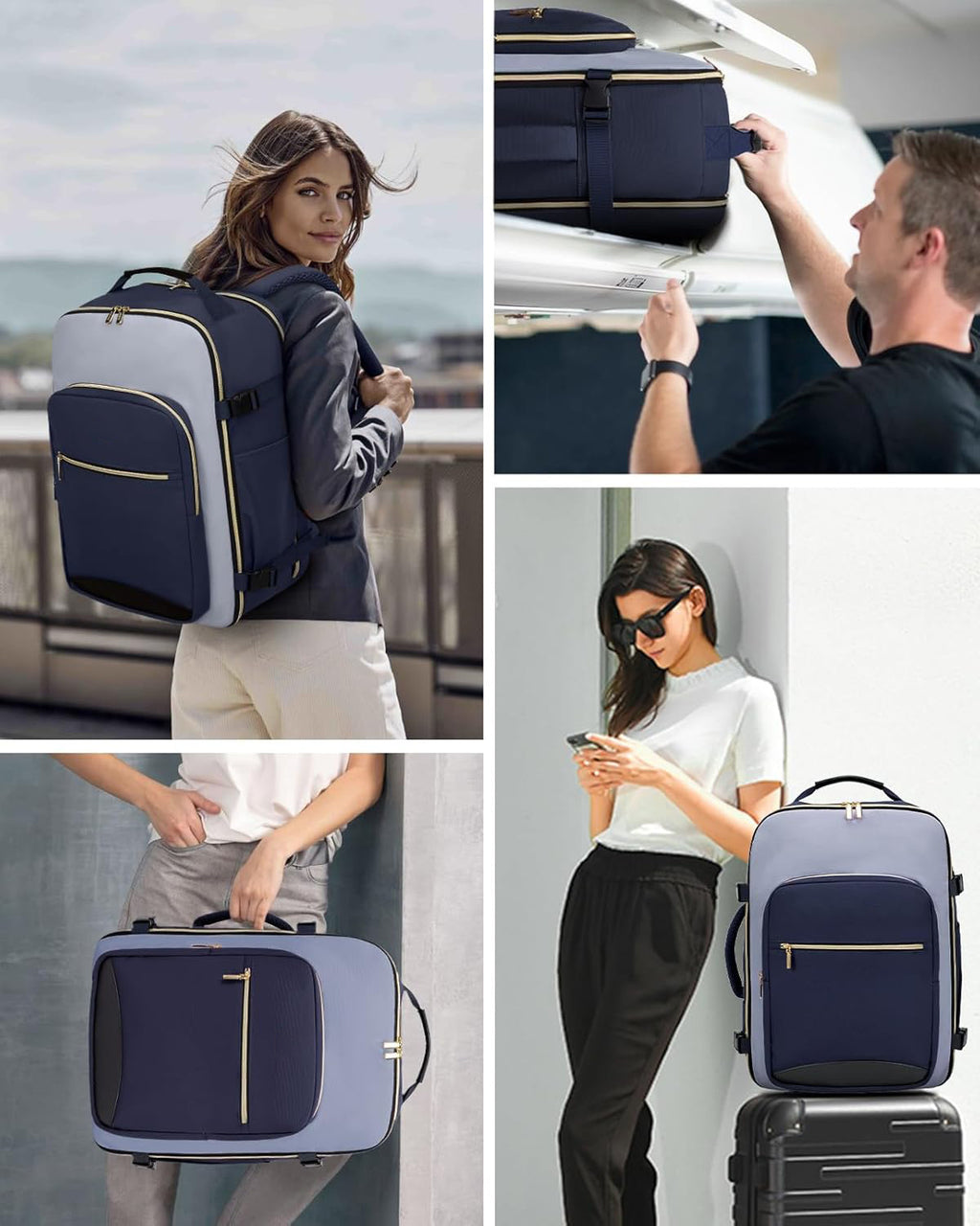 Carry-On Travel Luggage Set – Airline Approved with 3 Packing Organizer Pouches