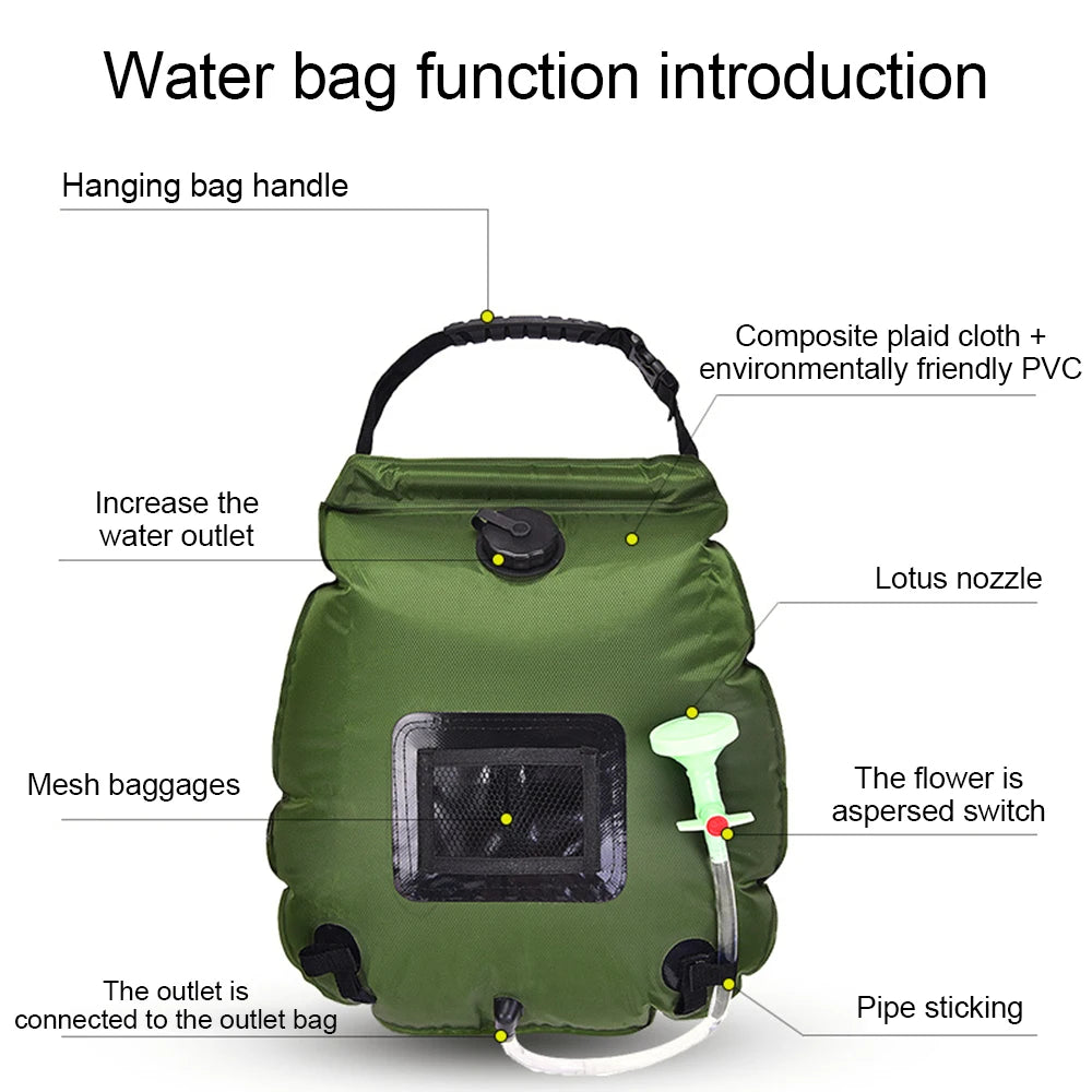 Portable Solar Powered Camping Shower Bag – Outdoor Bath Bag for Hiking, Camping & Travel